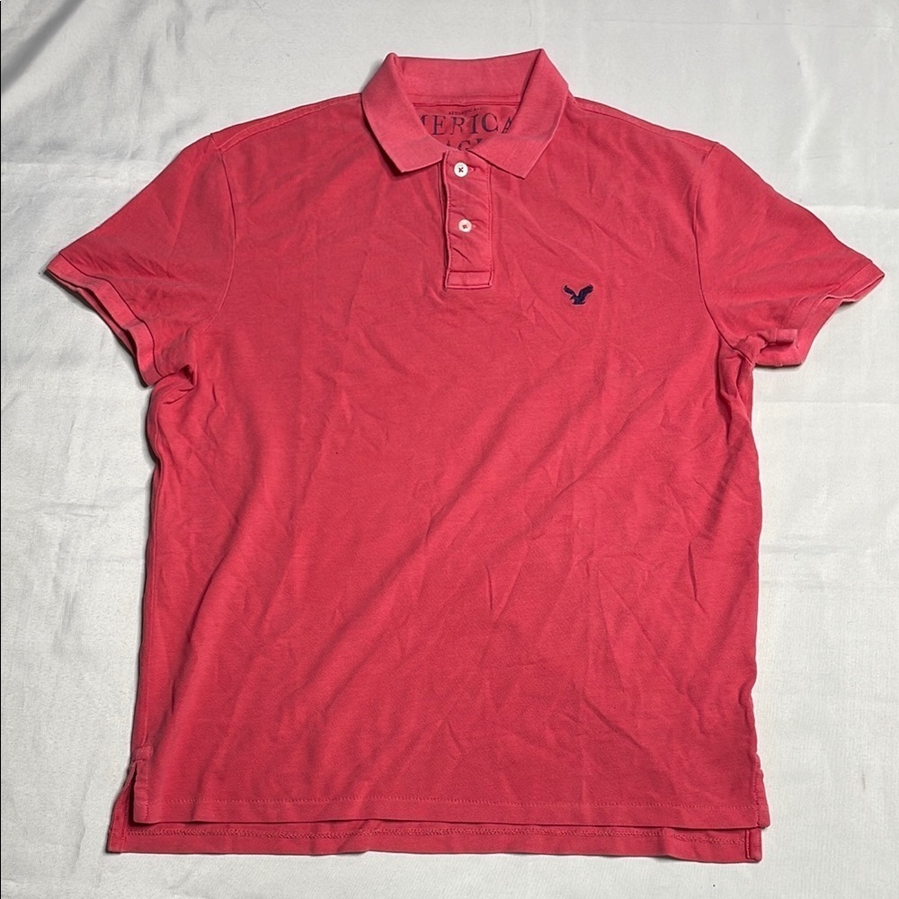 AMERICAN EAGLE Outfitters Red Polo Shirt Classic Style